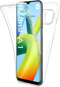 Луксозен ултра тънък Поли-Карбонов комплект предна и задна част със силиконова ТПУ рамка 360° Body Guard за Xiaomi Redmi A1 4G / Xiaomi Redmi A2 кристално прозрачен 